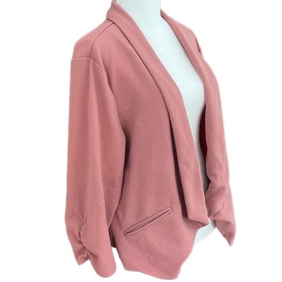 Maurice’s dusty rose open front jacket with 3/4 shirred sleeves size XXL - Picture 3 of 5